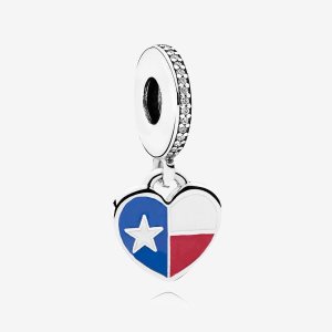 Pandora Texas Flag Charm Mixed Enamel Dingla Silver | 384EBZJFT