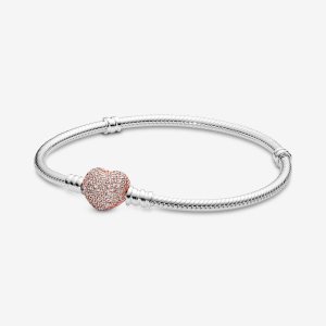 Pandora with Pave Clasp Berlocker Two-tone | 928MJTVRU